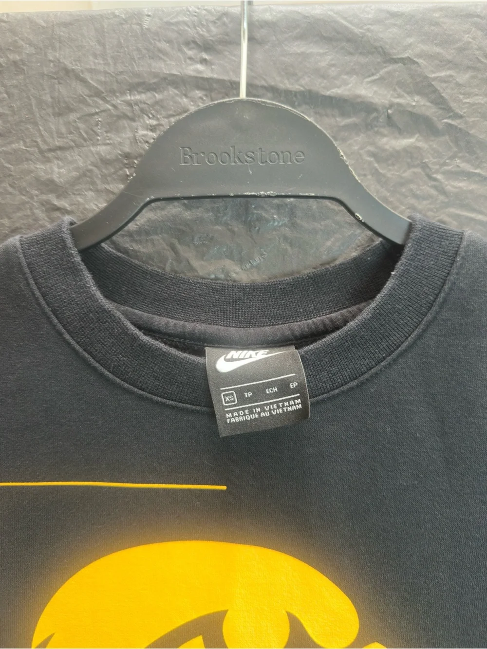 Nike Black Crewneck Sweatshirt with Gold Iowa Hawkeyes Logo